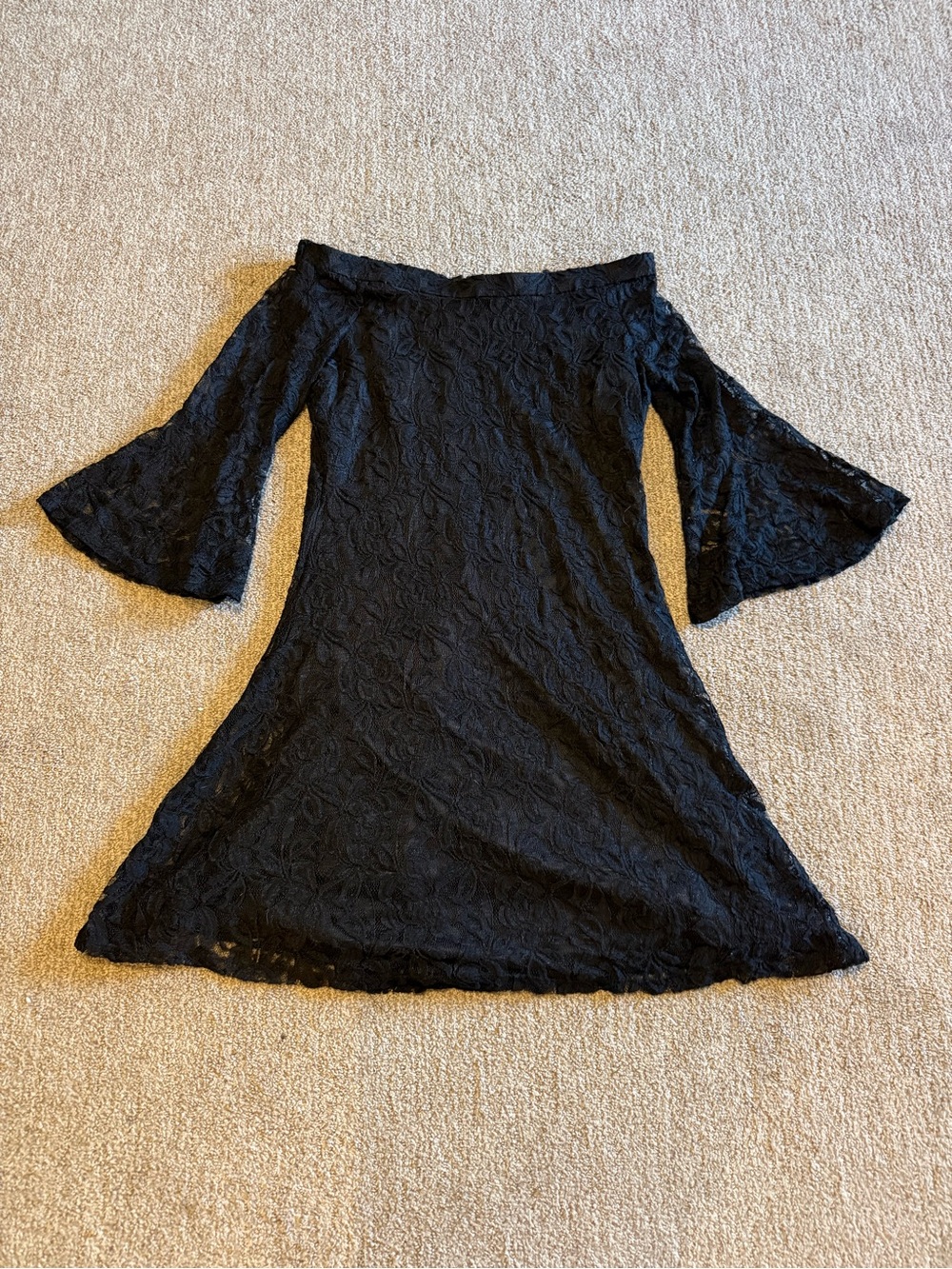 Almost Famous Black Lace Off-Shoulder Mini Dress